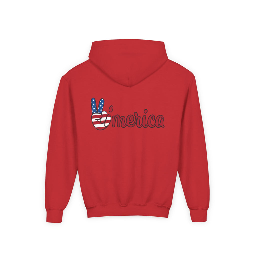 Youth Love & Peace Hoodie - Patriotic American Style
