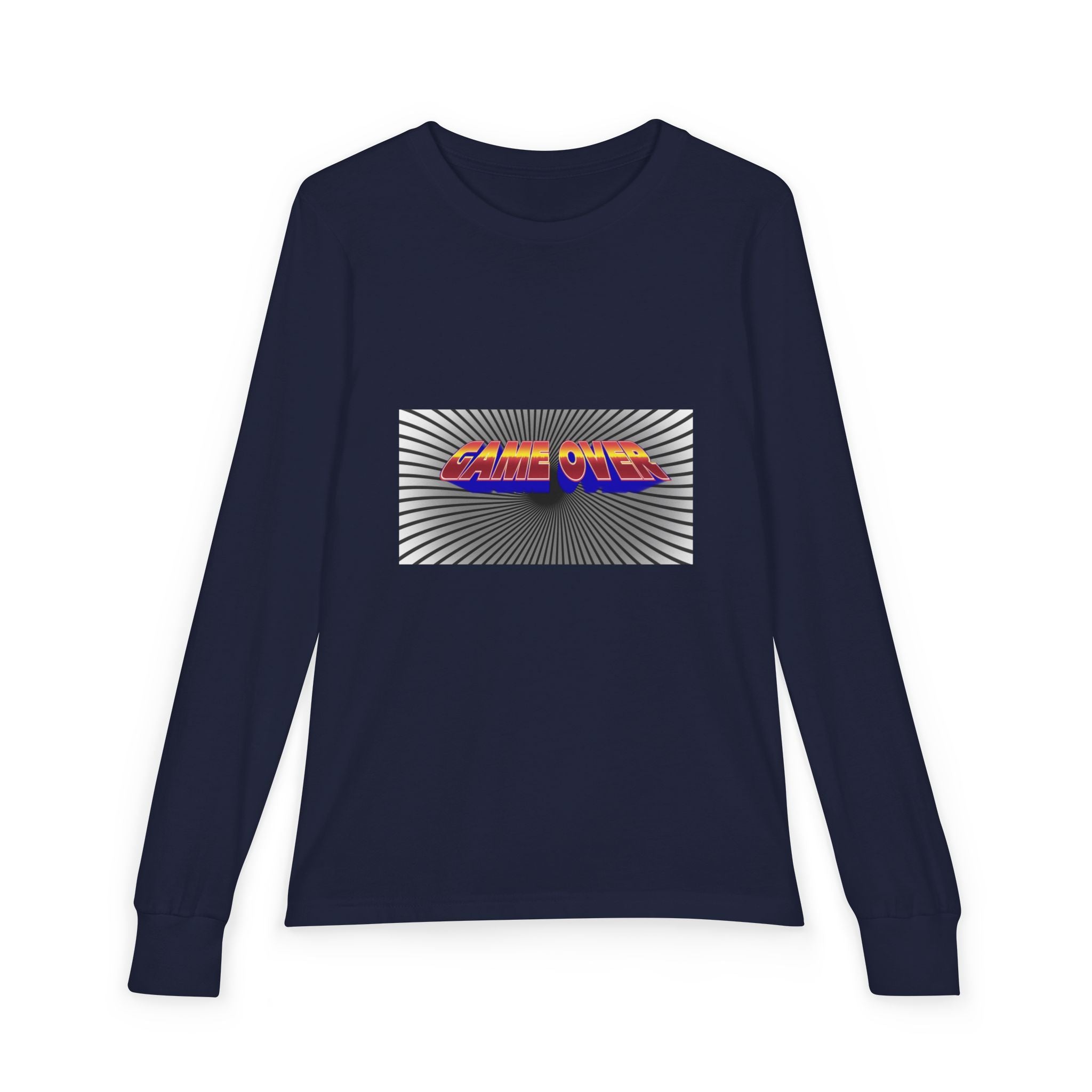 Youth Long Sleeve Tee — "Game Over" Retro Graphic