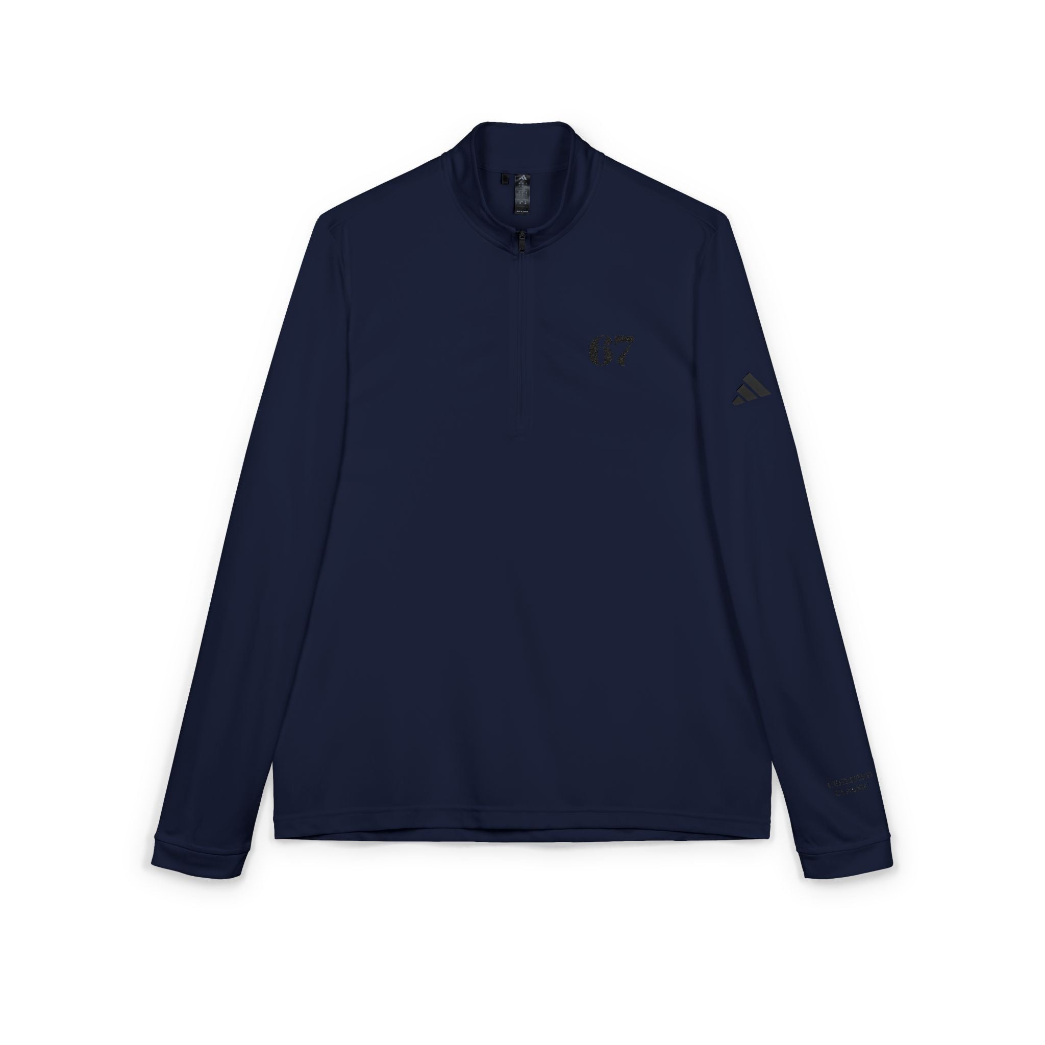Embroidered '67' adidas Quarter-Zip Pullover — Lightweight Athletic Top