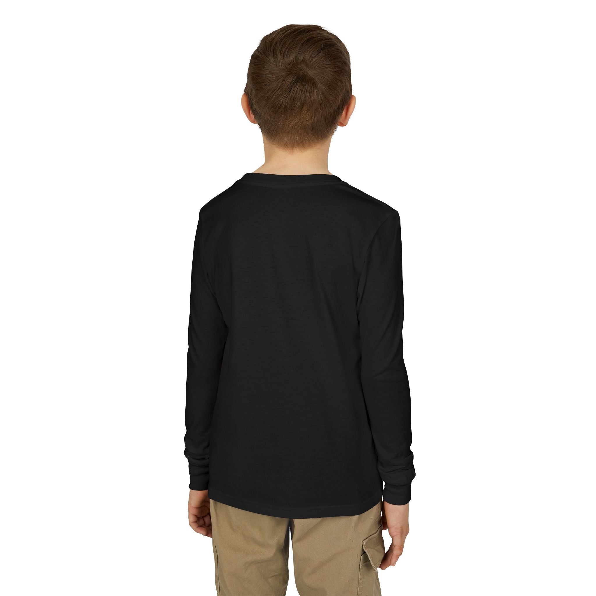 Youth Long Sleeve Tee — Neon Comet Stripe Graphic