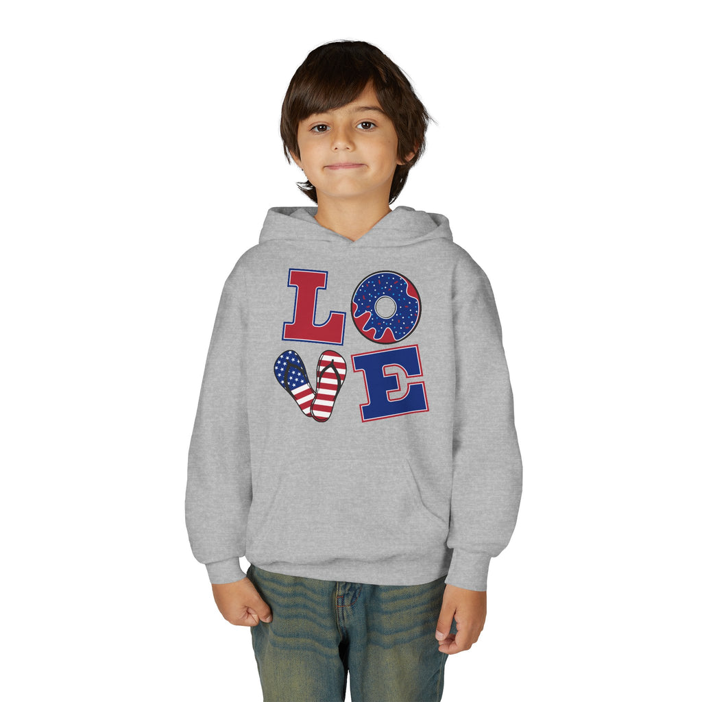 Youth Love & Peace Hoodie - Patriotic American Style