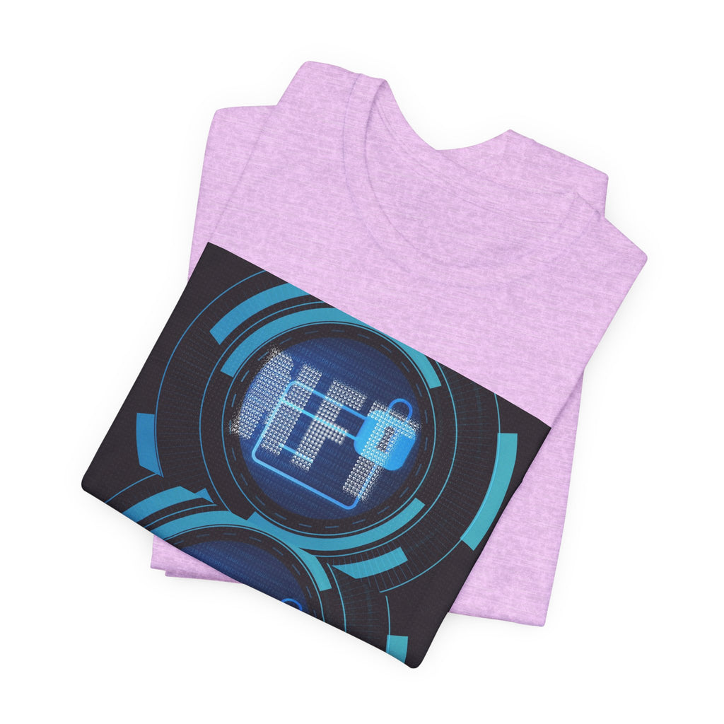 Tech Circuit Tee — Futuristic Blue Digital Graphic T-Shirt