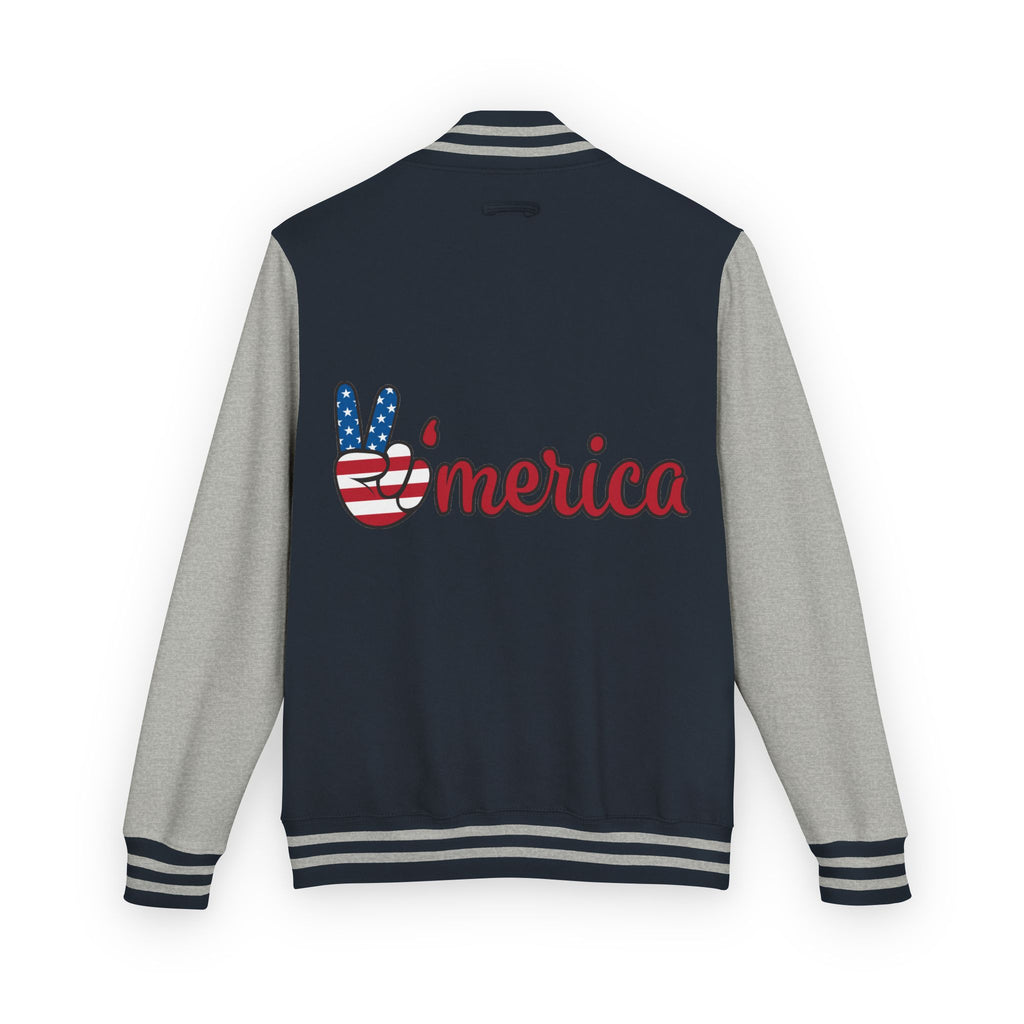 Patriotic 'LOVE' Letterman Jacket - Americana Varsity Jacket