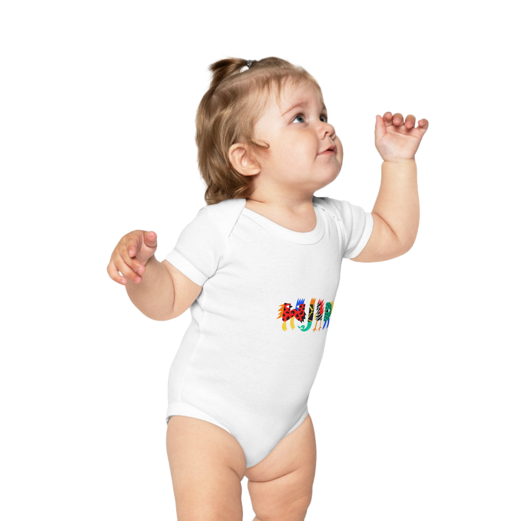 Colorful Zebra Print Baby Bodysuit - Fun & Cozy Infant Clothing