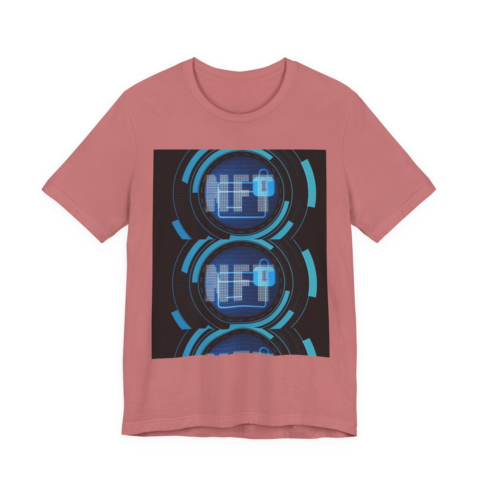 Tech Circuit Tee — Futuristic Blue Digital Graphic T-Shirt