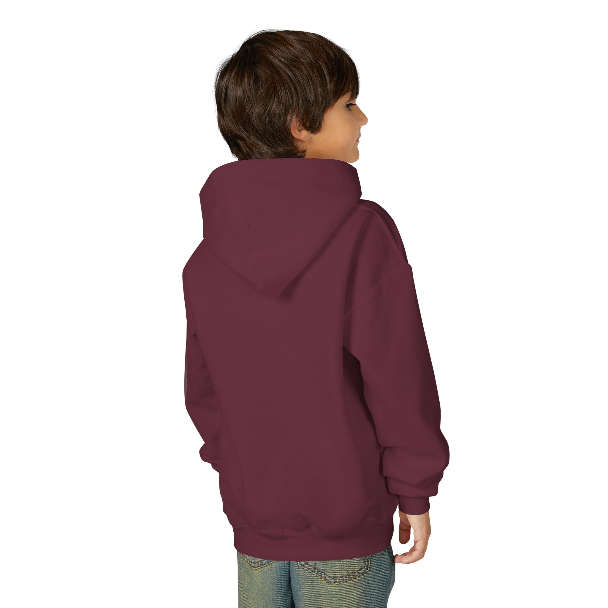Dala Horse Youth Hoodie — Scandinavian Red Folk Art Kids Sweatshirt
