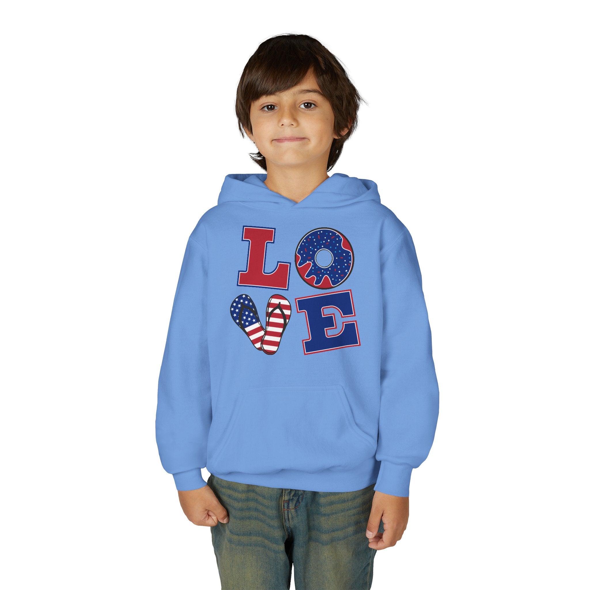 Youth Love & Peace Hoodie - Patriotic American Style