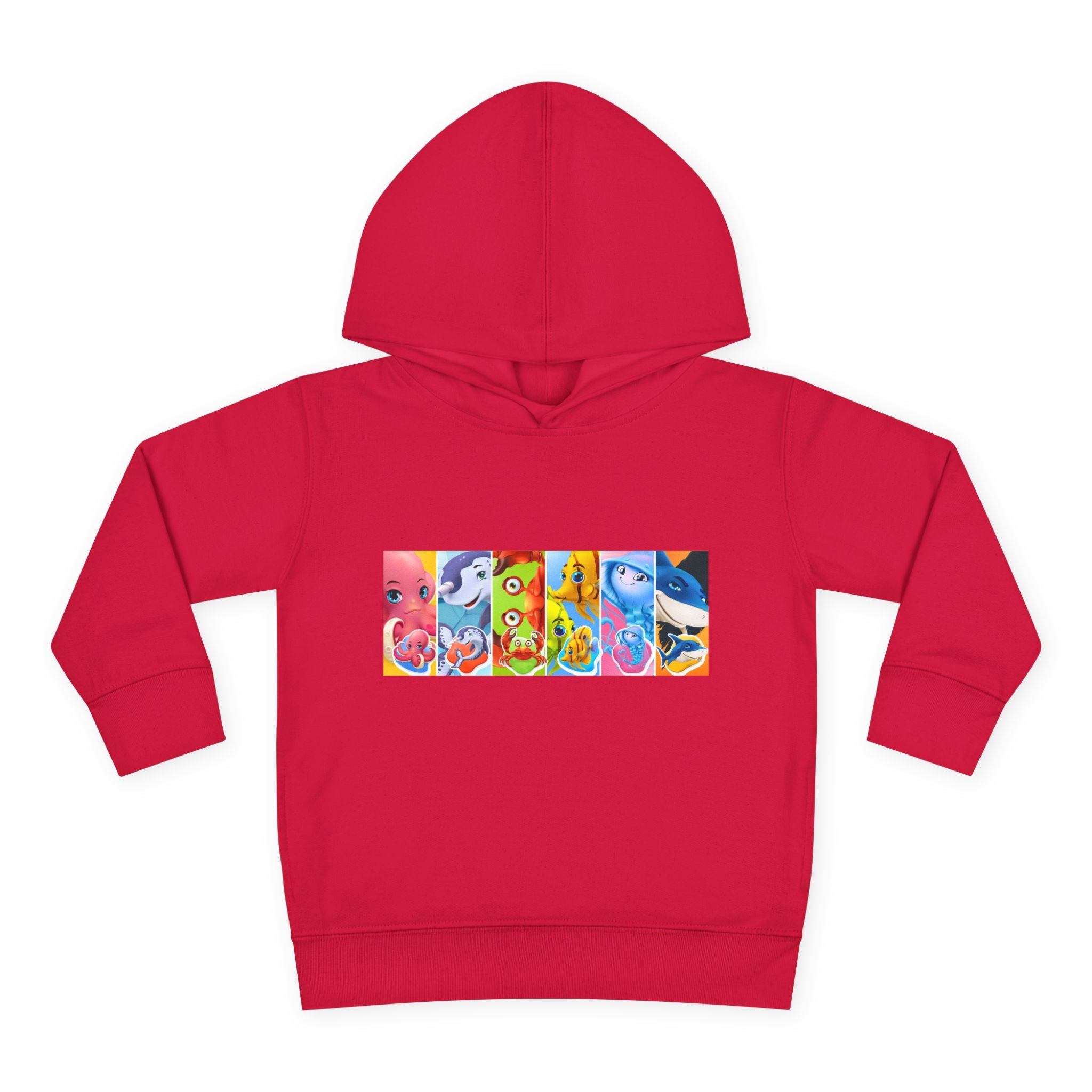 Toddler Hoodie — Colorful Cartoon Animal Collage Pullover
